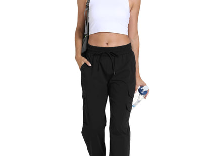 Quick Dry Lightweight Women's Hiking Cargo Pants With 5 Pockets(Black XL)