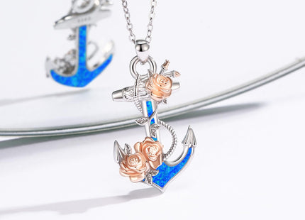 925 Sterling Silver Anchor Necklace for Women