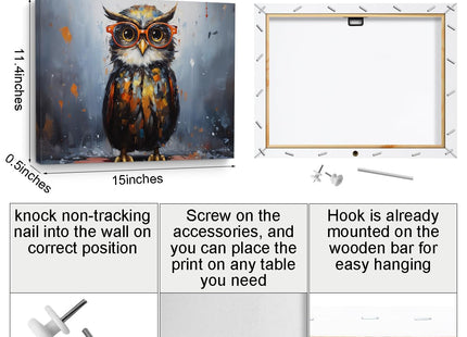 TBT Owl Decor Wall Decor Owl Gifts Canvas Wall Art Owls Animal Lovers Gifts