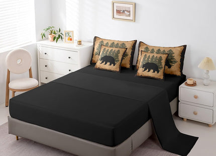 Feelyou Cabin Rustic Bear Comforter Set Queen Size Soft 7 Pieces Farmhouse