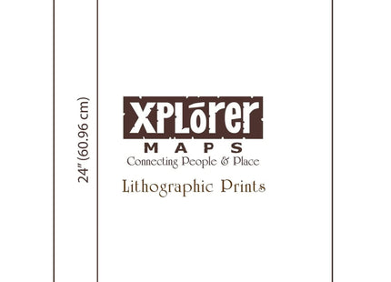 Xplorer Maps Maine Hand-Drawn Map – 24x18 Vintage-Style Lithographic Print – Made in USA