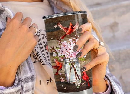 SANDJEST Cardinal Tumbler 20oz Stainless Steel Insulated Travel Mug Cup for Women Girls Gifts for Birthday Christmas