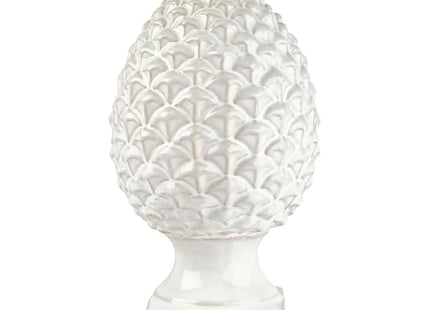 Elements 6.54x6.54x10.94 Inch White Ceramic Pinecone Figurine Durable Design for Everyday Use in Home Kitchen Dining and Entertaining Settings