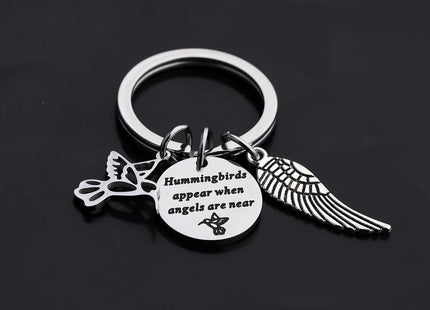 Gzrlyf Hummingbird Keychain Hummingbirds Appear when Angels are Near Hummingbird Memorial Gifts for Loss of Loved One (Keychain)