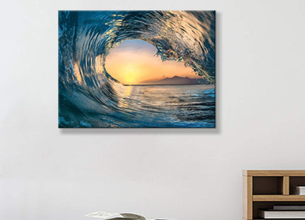 Hardy Gallery Ocean Wave Canvas Wall Art Coastal Decor 16x11 Inch