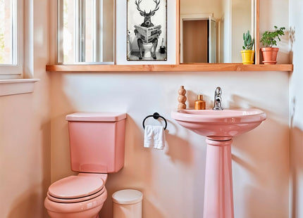 UBIMKW Deer Bathroom Metal Tin,Deer on Toilet Sign