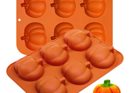 Kamehame Pumpkin Cake Molds, 2pcs Silicone Pumpkin Cake Pan 6-Cavity Fall Silicone Mold Thanksgiving Candy Mold for Baking Cupcake Chocolate