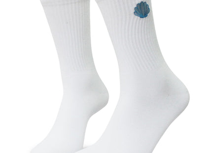 KGHYT Cute Seashell Crew Socks, Embroidered Beach Socks, Coastal Gifts