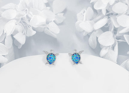 JBAERD Sea Turtle Stud Earrings - Opal Turtle Jewelry Gifts for Women