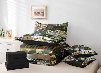 Erosebridal Cabin Rustic Deer 7 Piece Comforter Set Full Bed in A Bag