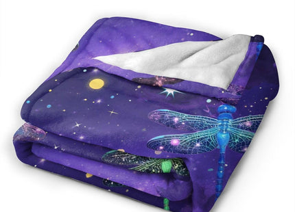 Dragonfly Throw Blanket - Soft Plush Fleece Bedding Blankets- Cozy Dragonfly Stuff Gifts for Women Girls Kids Adults 40"X50"