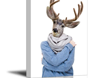 wall26 - Mr Animal Series Canvas Wall Art - Mr Deer - Gallery Wrap Modern Home Art | Ready to Hang - 32x48 inches