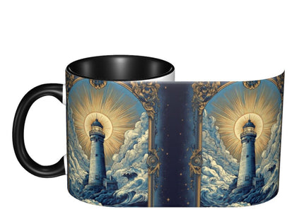 sagacitrix Lighthouse Coffee Mug 11 OZ Cute Tea Cup Funny Coffee Cups for Women Microwave Safe