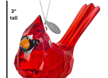 Cardinal Memorial Gift, Red Cardinal Sitting Acrylic Ornament & Suncatcher