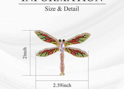 EMEGCY Dragonfly Brooch Pin Dragonfly Rhinestone Crystal Brooches Pins Christmas Brooch Jewelry Gifts for Women