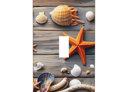 Starfish Board Single Toggle Wall Plate Cover 1 Gang Light Switch Cover Decorative Faceplate for Bathroom Bedroom Kitchen Room Decor Wallplate 4.5 x 2.76 Inch