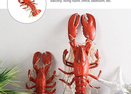 BESPORTBLE Lobster Crawfish Decorations Red Lobster Nautical Wall Sculpture Resin Wall Hanging Decoration Pendant Art Decor