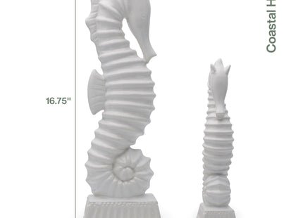 Fitz and Floyd Coastal Seahorse Figurine - Handcrafted White Earthenware, Nautical Decor Accent for Living Room, Dining Room, Mantel, Bathroom - Ocean-Inspired Sculptural Home Art, Beach House Decor