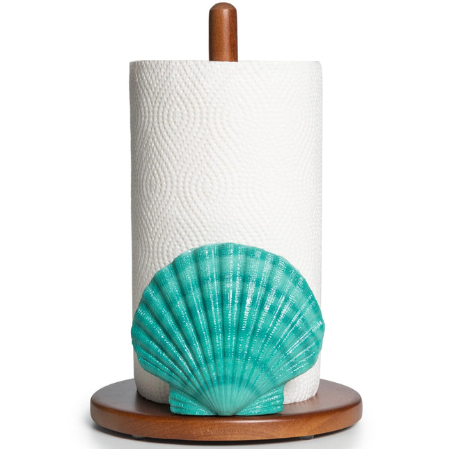 Seashell Paper Towel Holder Decorative Coastal Beach Kitchen Decor Beachy
