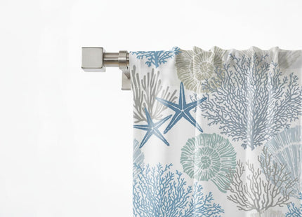 TQFZP Summer Coastal Beach Kitchen Curtains Tiers and Valance Set