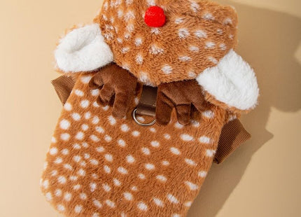 AZA Reindeer Dog Costume Fluffy Christmas Clothes Moose Coat Winter Pet Hoodies Puppy Girl Cute Coat Outfits for Small Dogs Costumes (M（Suitable：5.5lb-9lb）,Moose Brown)