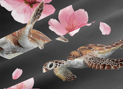 CCoutueChen Gray Comforter Set Full Size Ocean Sea Turtle Bedding Set Ombre Grey Pink Cherry Blsosom Bedding for All Season Ultra Soft Lightweight Comforter with 2 Pillowcases