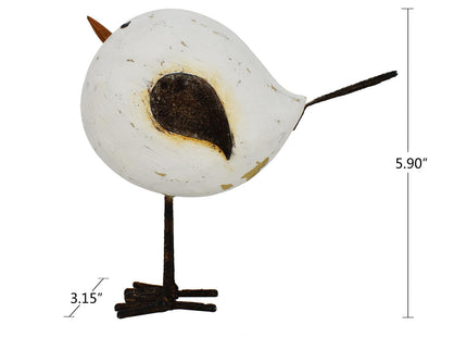 Wood Bird Statue Standing Seagull Nautical Decor Coastal Birds Sculpture