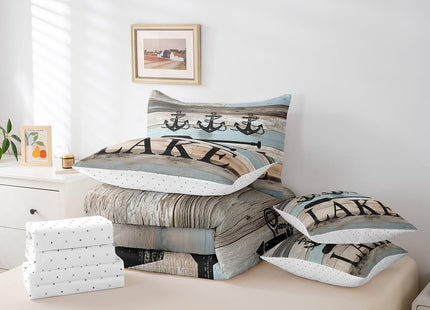 Erosebridal Lake Themed Bed in A Bag,Lake House Comforter Set Camper Twin