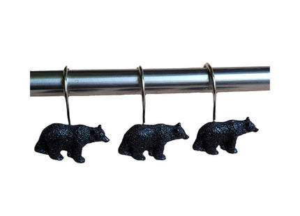 Twofishes Black Bear Lodge Shower Curtain Hooks Set of 12 Black Bear Lodge Shower Curtain Rins Set of 12