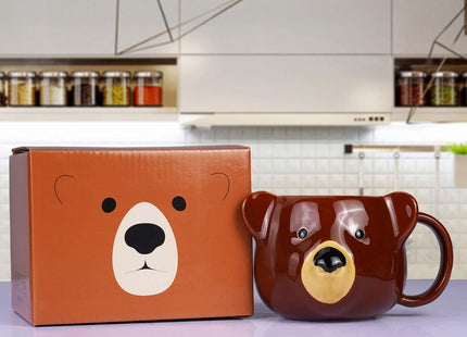 ToCooTo Bear Mug, Cute Ceramic Coffee Mug, 14 oz