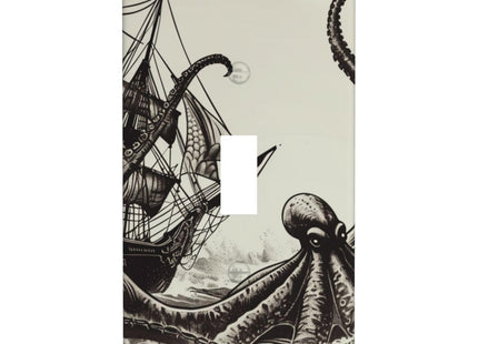 Kraken Octopus Pattern 1 Gang Light Switch Cover Single Toggle Wall Plate Outlet Cover Decorative Faceplate Electrical Switchplate Home Decor 4.5" X 2.76"