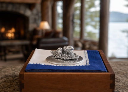 Arthur Court Acorn Oak Leaf Napkin Weight | Decorative Metal Napkin Holder for Outdoor Use | 3.75 Inch Diameter