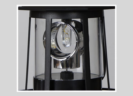 Solar Lighthouse Rotating Light - 360 Degree Light Houses Lamp For Yard, IP65 Waterproof Durable Lighthouse Lamps Towers Statue Lights For Outdoor Garden Pathway Patio (Black -Large - Style B)