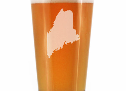 Bevvee Maine State Outline Pint Glass for Mainers - 16 oz