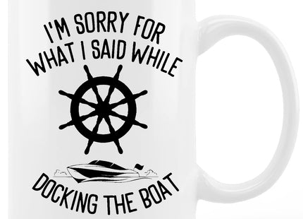 What Happens on the Boat Stays on the Boat Nautical Sailboat Ceramic Mug-11oz Coffee Milk Tea Mug Cup with Handle,Sailor Gift,Ocean Lover Gifts