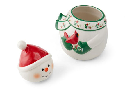 Pfaltzgraff Winterberry Snowman Cookie Jar, 10 Inch