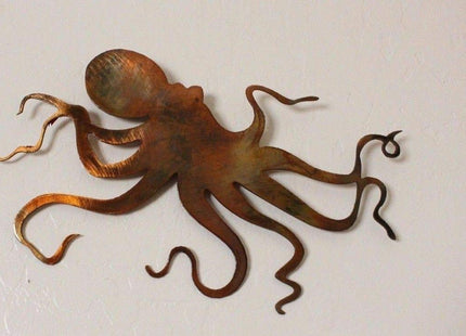 Ocean Octopus Metal Wall Art Accent approx 13" x 8" or 20" wide