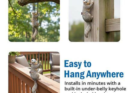 What ON Earth Climbing Squirrel Figurine - Garden Decor for Outside, Yard Art Squirrel Gifts, Funny Tree Climber Statue Outdoor Decor