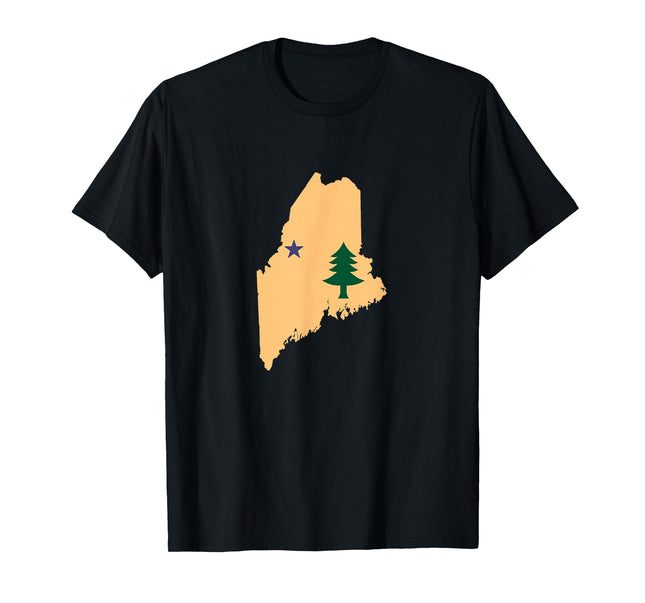 Original Maine State Flag Northern New England Dirigo T-Shirt