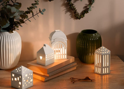 Kahler Urbania Lighthouse Functio | Ceramic Tealight Holder | White | 3.5 Inch