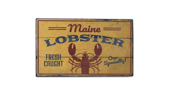 Maine Lobster - HandMade Rustic Wood Sign - 22" x 38", Ships USA Only