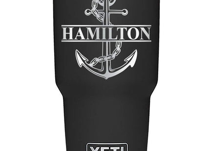 Personalized Black Stainless Steel 30 oz. Tumbler – Anchor Split, Custom Laser Engraved