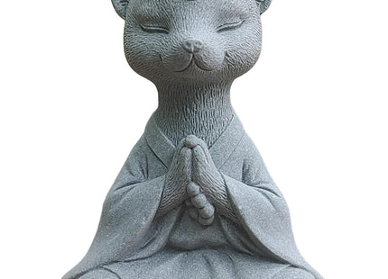 Meditating Fox Statue Yoga Animal Figurines Zen Fox Sculpture, S2