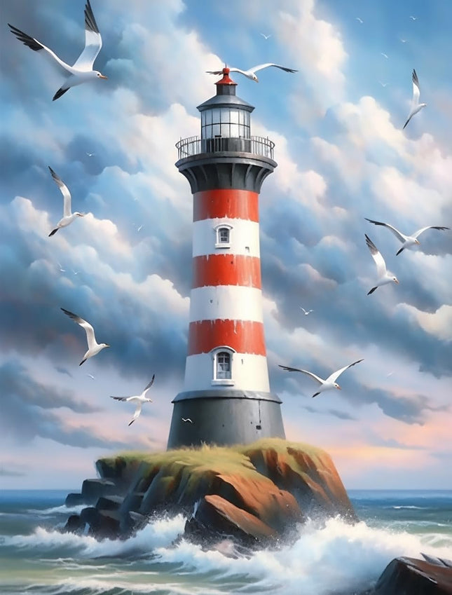 Naykow Lighthouse Diamond Painting Kits for Adults Full Drill Diamond Art Kits DIY 5D Diamond Painting by Number for Home Wall Decor Gifts 12 x 16 inches