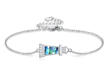 ONEFINITY Lighthouse Bracelet For Women Sterling Silver Lighthouse Pendant Bracelet Abalone Shell Birthday Jewelry Gift For Lover