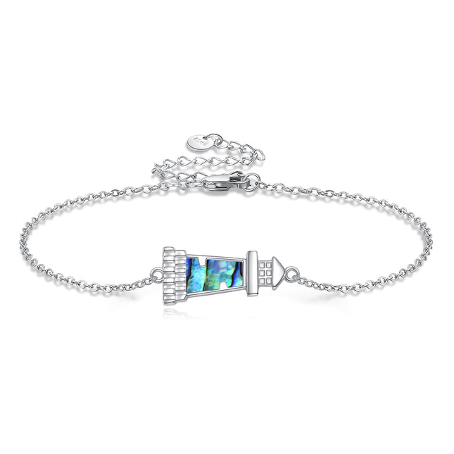 ONEFINITY Lighthouse Bracelet For Women Sterling Silver Lighthouse Pendant Bracelet Abalone Shell Birthday Jewelry Gift For Lover