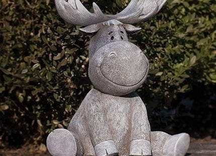 Roman Pudgy Moose 9.5 Inches Height Garden Figurine