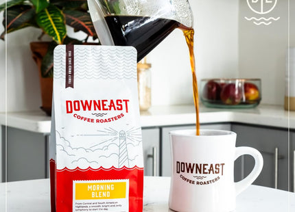 Downeast Coffee Roasters Ground Coffee - Morning Breakfast Blend, Light Roast, 100% Arabica Coffee - Smooth, Bright and Balanced - South American Highlands Ground (12oz bag, Pack of 6)