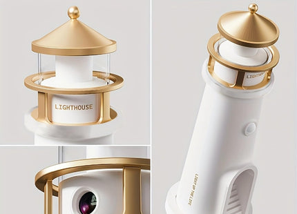 IFTHFOUR Moon Lighthouse Projector Night Light with Motion Sensor - Rechargeable LED Galaxy Table Lamp, Moon Lamp for Kids, Bedroom, Nursery Decor - Perfect Christmas, Birthday Gift for Boys & Girls