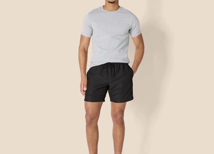 Amazon Essentials Men's Swim Trunks with Mesh Lining, Pockets, Drawstring Closure, Black, Medium